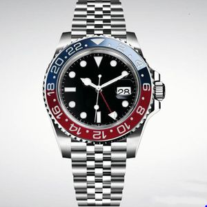 Mens/Womens Watches Automatic Mechanical 40mm Watch 904l Rostfritt stål Blue Black Ceramic Sapphire Glass Super Luminous Wristwatches Montre de Luxe Gifts