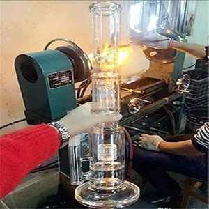 Hookahs Honeycomb Glass Bong Perc R￶kning Bongs Glass Bubbler med 3 lager Filter H￶gkvalitativ percolator