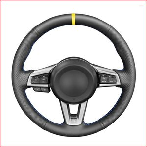Крышка рулевого колеса Желтая маркер черная искусственная кожаная крышка для MX5 MX-5 2022