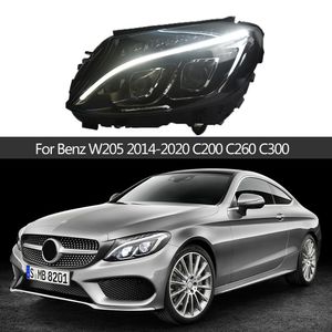 Bilstr￥lkastare Montering Turn Signal DRL DAYTIME LJUS f￶r Benz W205 C200 C260 C300 Front Lamp Head Lighting