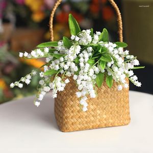 Dekorativa blommor konstgjorda br￶llopsarrangemang party kontor hem tr￤dg￥rd dekoration blommor realistisk liljan av dalen plast vit