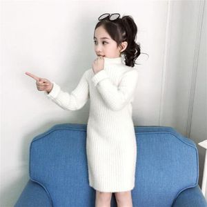 Pullover 3-12 Years Spring Autumn Winter Girls Sweater Dress Baby Toddler Teenage Kids Knitted Children's Clothes AA5355 221128