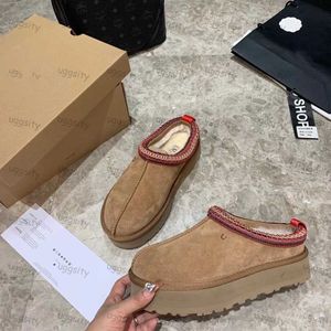 Kadın Tazz Terlik Kürk Slaytlar Avustralya Klasik Ultra Mini Platform Çizme Tasman Slip-on Les Petites Süet Yün Karışımı Konfor Kışlık Patik Ayakkabı 35-40