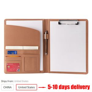 Materiali di archiviazione Cartella di file in pelle PU A4 con calcolatrice Multifunzione Business Document Pads Manager Portfolio Office 221128