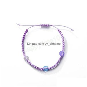 Charm Bracelets Bohemian gewebte Seilarmbänder für Frauen Männer verstellbares Glückskristallknoten Armband Juwelier Geschenk Großhandel Drop Dh7af kar Dh7af