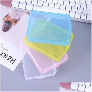 Förvaringslådor Bins Plastförvaringsbehållare Rec Mask Case Empty Transparent Make Up Organisers Package Portable Mascarilla Jewel DH5WO