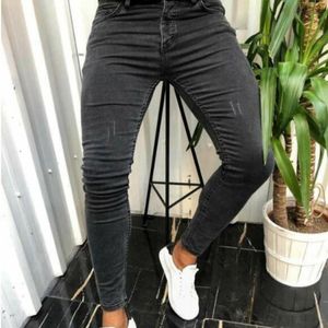 Мужские джинсы европейские и американские мужчины растягивают маленькую ногу худой черный весенний осенний тонкий модный отдых штаны 221128