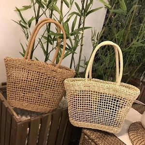 Borse da sera Borsa a tracolla da donna in rattan cavo alla moda Borse casual in paglia fatte a mano per le donne Borse estive Vacanza al mare