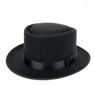 BERETS MￄNS WOOLEN TOP HAT Jazz Summer Sun Women's British Retro Flat Panama Stage Performance