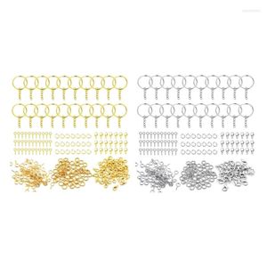 Keychains 400 PCs Kitchain Ring Kit com pinos de olho de parafuso para artesanato fazendo jóias diy