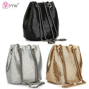 Evening Bags Fashion Women Bucket Shoulder With Sequin Crossbody Party Sliver Gold Purse Girl Handbags Female Clutches Bolsos 221125