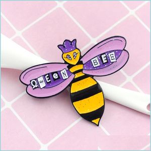 Szpilki broszki kreskówkowe fioletowe królowe broszki pszczoły błyszczące pszczoły Szpiny szkółka