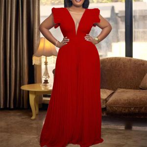 plus sized Special Occasion Dresses Commuter Over One Piece high waist wide leg jumpsuit party C8471