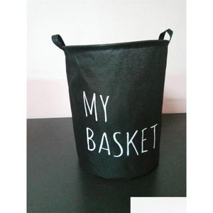 Storage Baskets Linen Type Cloth Buckets Dirty Clothes Arrangement Barrel Fabric Art Laundry Storage Basket Home Fold 40X50Cm 8 5Yl Dhx8V