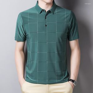 Мужские Polos 2022 Прибытие Polo рубашка полосатой короткий рукав лето -классная уличная одежда мода мода мужская мужская мужская одежда