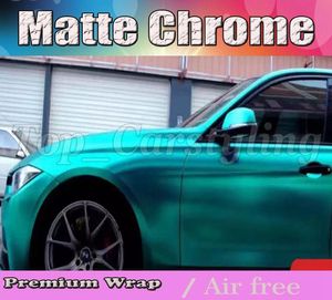 Wholesale Tiffany Matte Chrome Vinyl Car Wrap Film with air bubble satin chrome Covering styling graphics like 3m quality 152x20m roll6613279