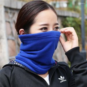 Bandanas Autumn and Winter Double-Layer Scarf Men's Women's Outdoor Sports Cycling Polar Fleece tjock vindtät