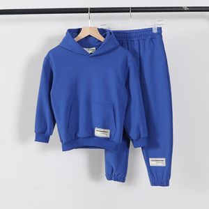 Aile Eşleşen Kıyafetler% 100 Pamuklu Kids Trailtsits Kapüşonlu Sweatshirt Pantolon Pantolon İki Parçası Set Çocuk Terlekleri Hoodies Sweatpants Sonbahar Giyim 221125