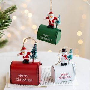 Confezione regalo Ornamento per cassetta postale in ferro Portatile Adorabile albero di Natale Ciondolo Contenitore per caramelle Organizzatore Design natalizio per Club 221128