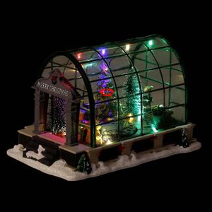 Christmas Decorations Animated Lighted Village Greenhouse Collectible House Ballroom Disply Xmas Home Accent Fireplace Decoration Musical 221125
