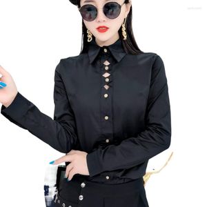 Women s Blouses Fashion Hollow Out Women T Shirts Office Work Lady Cotton Woman Purple Red Shirts Tops