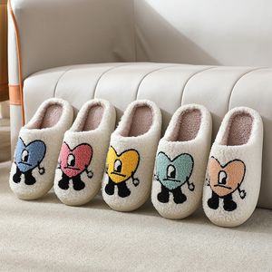 Slippers Winter Home Warm Women Fur Cute Bad Bunny Love Indoor Ladies Cotton Female Plush Shoes Nonslip Floor Slides 39S Drop Deliver Smtnh