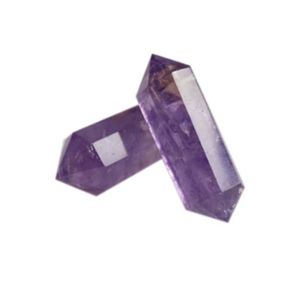 Naturale a doppia punta cristallo ametista pilastro arti viola pietra grezza macinazione ufficio decorazione della casa minerale guarigione bacchetta chakra energia pietra