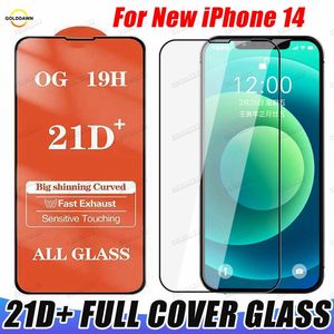 Protezione dello schermo del telefono in vetro temperato a copertura totale 21D Plus per iPhone 14 13 12 11 Pro Max Mini Xr Xs 6 7 8 Plus Samsung A12 A13 A33 A53 A73