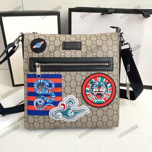 547751 Gece Courrier Erkekler Tasarımcı Crossbody Bag Luxury Canvas Deri Yılan Tiger Tiger E biriken Bag