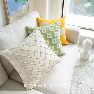 Pillow Canvas Towel Embroidered Case Pastoral Home Sofa Head Cover Office Waist