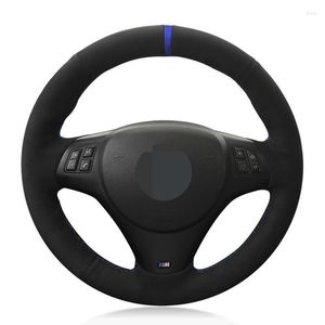 Coprivolante Copriauto Nero In vera pelle scamosciata Pennarello blu per M Sport M3 E90 E91 E92 E93 E87 E81 E82 E88 X1 E84 Parti