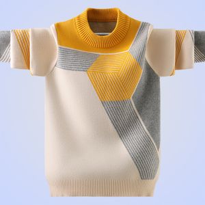 Pullover vinter bomullsprodukter kläder pojke tröja o-hals stickning barn kläder barn håller varma 221128