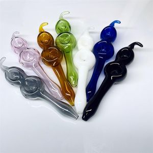 Glasrör rökning tillverkar handblåsta och vackert handgjorda bubbler rökrör färgglada rör 16 cm