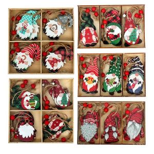 Christmas Decorations 912pcs Cristmas Gnomes Wooden Pendants For Home Xmas Tree Ornaments Navidad Decor Year Gift 221125