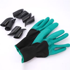 Garden Gloves With 4 Claws Rubber Latex ABS Plastic Waterproof Planting Digging Soil Durable Waterproof Work Glove Outdoor Tool