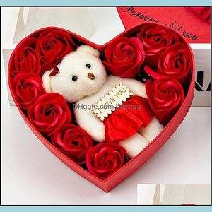 Favor Favor Favor dos Namorados Party Favor Casos Reds Rose Bear Box Box Flowers Love Hearts Recipientes com você Casado com casamento Deco dhpax