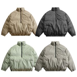 Mens Down Parkas Halfzip Cotton Ubranie Zimowa mężczyźni i kobiety pary duże rozmiar luźnego zestawu głowy 221128