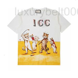 Men's T-Shirts designer 2022 Spring summer Europe Italy Cartoon Golf Cat Tee Cotton t shirt Men Women high quality t-shirt fashion Clothing Tshirt MLA3