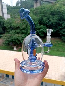 Unique colorful glass bong Shower nozzle mushroom Perc Dab Rig water flue pipe, water flue ball hood with 14mm female threaded fitting