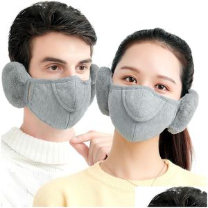 Party Masks Outdoor Riding Masks Earmuffs Winter Cotton Dust Unisex Face Mask Adt Ear Muff Wrap Band Warmer Earlap Protective 62 M2 Dh72U on Sale