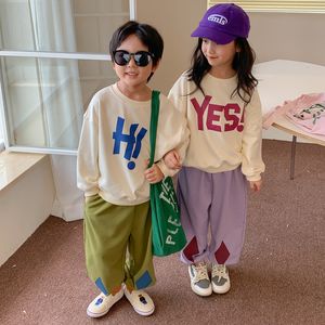 Pullover Spring Autumn Unisex Children letters printed casual sweatshirts Kids loose long sleeve pullovers 221128