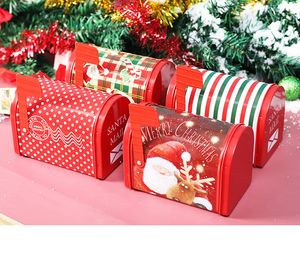 Gift Wrap Christmas Mailbox Storage Tin Box Tinplate Cartoon Candy Packaging Xmas Ornaments Paper 221128