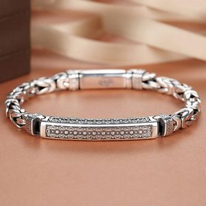 Wholesale Charm Bracelets Handmade Silver Men's Personality And Plain Pattern Retro Fashion People Key Buckle Gift Accessories
