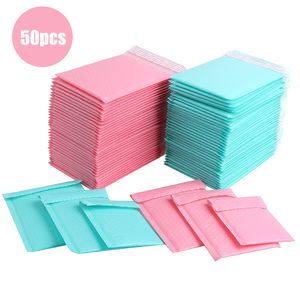 Mail Bags 50pcs Pink Bubble Mailer Padded Mailing Envelopes Poly for Packaging Self Seal Bag Padding Green 221128