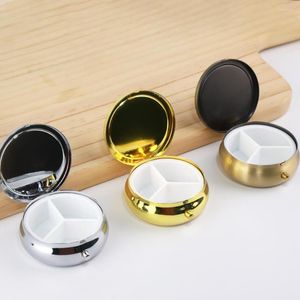 Storage Bottles Portable 3 Cell Metal Container Case DIY Crafts Findings Round Home Organization