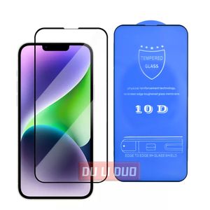 10d Temperat Glass Phone Screen Protector för iPhone 14 Pro Plus iPhone 13 12 Mini 11 XR XS Max 6 7 8 Full täckningsfilm