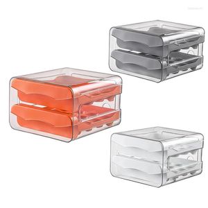 Wholesale Storage Bottles AT69 -32 Grids Egg Box Refrigerator Transparent Double Drawer-Type Container Home Kitchen Holder