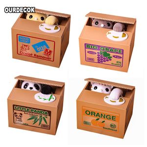 Storage Boxes Bins Automated Cat Steal Coin Bank Piggy Moneybox Money Saving Box Gifts digital coin jar alcancia cofre 221128
