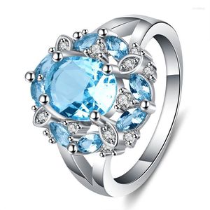 Wedding Rings Trendy Ring Charm Female Luxury Designer Zircon Finger Engagement For Women Crystal Boho Jewelry
