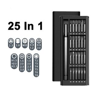 Other Hand Tools 25 In 1 Screwdriver Kit Magnetic Bits Phillips Torx Hex Precision DIY Dismountable Mini Tool Case For Smart Home PC Phone Repair 221128